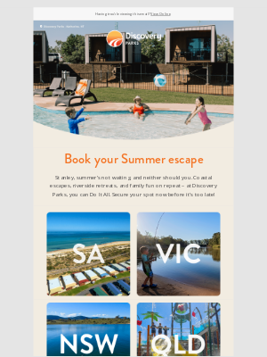 Discovery Parks (AU) - Summer Escapes: Latest availability for you