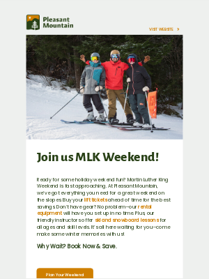 Pleasant Mountain - MLK Weekend Fun Awaits