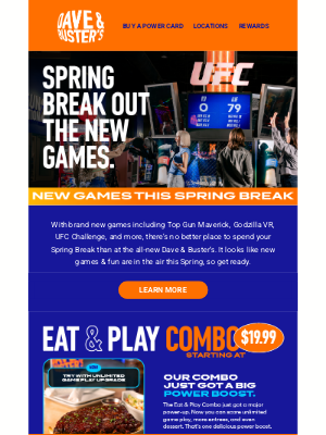 Dave & Buster's - New games have sprung