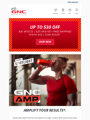 GNC - 🛒 Stock up & get up to $30 off today!