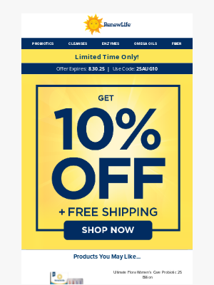 Renew Life - Claim Your 10% Savings Before It's Gone!