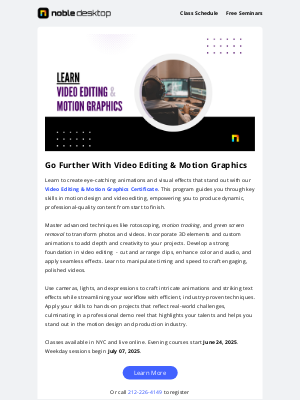 Noble Desktop - Boost Your Career Potential with Our Motion Graphics Certificate