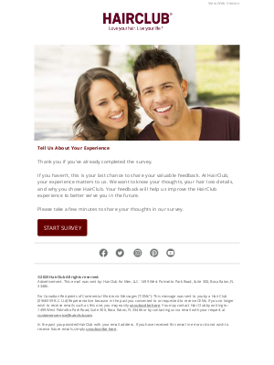 Hair Club - [Last Chance] karen: Tell Us About Your Experience