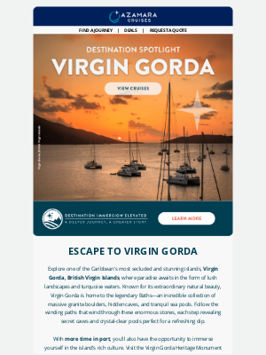 Azamara Club Cruises - Discover Virgin Gorda: Hidden Gems & Untouched Beauty