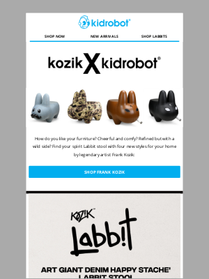 Kidrobot - New Labbit Stools from Kidrobot and Frank Kozik!