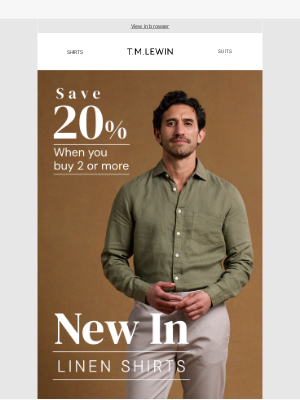 T.M.Lewin (United Kingdom) - New In Linen Shirts | Save 20%