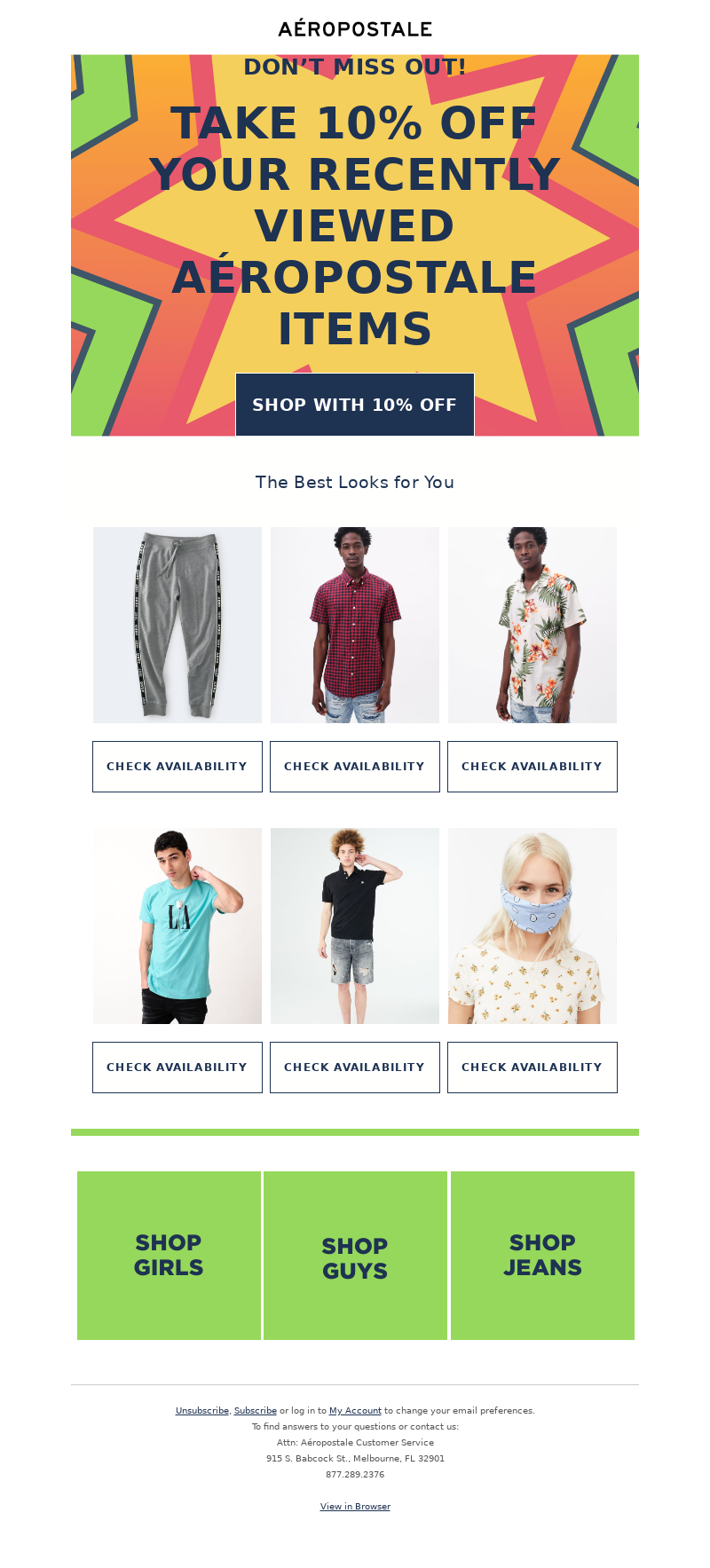 Aeropostale - Your recently viewed items are 10% off