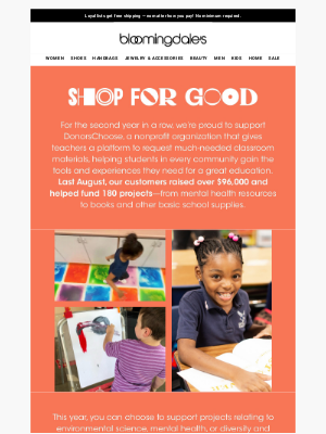 Bloomingdale's - Please join us in supporting DonorsChoose!