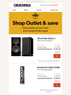 Crutchfield - Crutchfield Outlet Savings up to $1,723