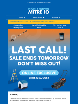 Home Hardware (Australia) - Donald, Last Call to Shop the End of Season Sale!