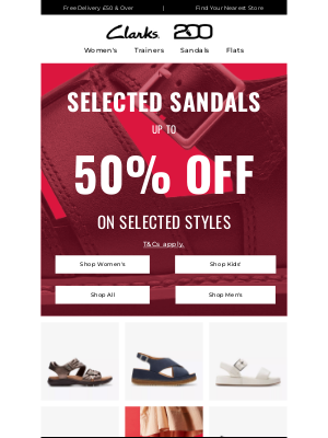 Clarks Shoes (United Kingdom) - Up to 50% OFF selected sandals!