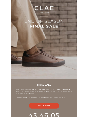 FINAL SALE: Don’t Miss Out
