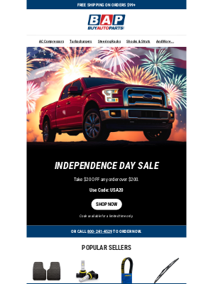 Buy Auto Parts - Independence Day Sale starts... NOW!