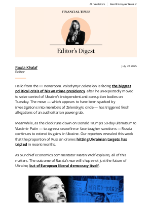 Financial Times - Zelenskyy’s biggest crisis