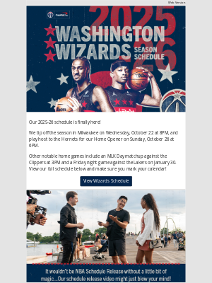 Washington Wizards - The 2025-26 Schedule Has Arrived 🗓️