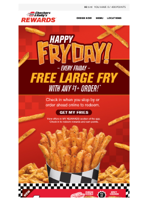 Checkers Drive-In Restaurants - Don't forget your free fry! 🍟👏