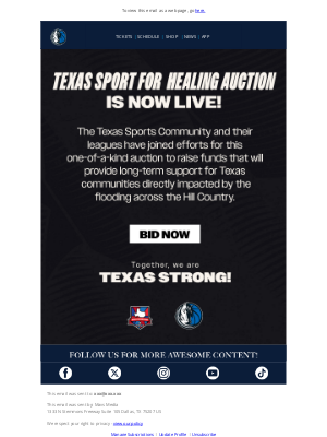 Dallas Mavericks - Support the Texas Hill Country