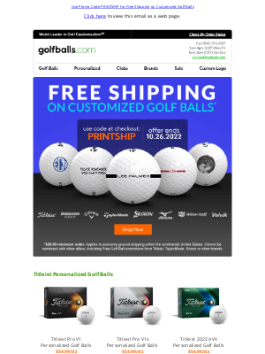 Golfballs - Customized Golf Balls Ship FREE from Titleist, Callaway, TaylorMade and more, Limited Time!