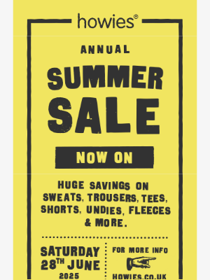 Howies (United Kingdom) - Summer Sale Starts Now