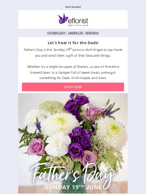 eFlorist (UK) - Hey, Say Thanks This Fathers Day!
