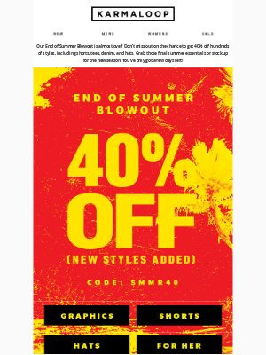 Karmaloop - Going, Going... Almost Gone! 🏃‍♀️⏳