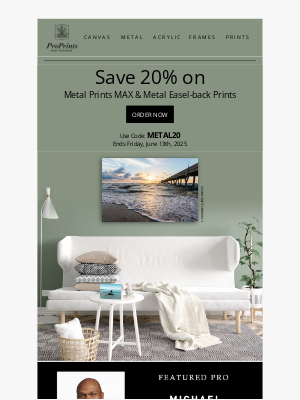CG Pro Prints - 20% Off Metal Prints Starts NOW - Let Your Work Shine