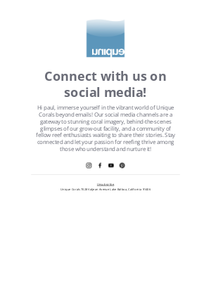 Uniquecorals - Connect with us on social media now