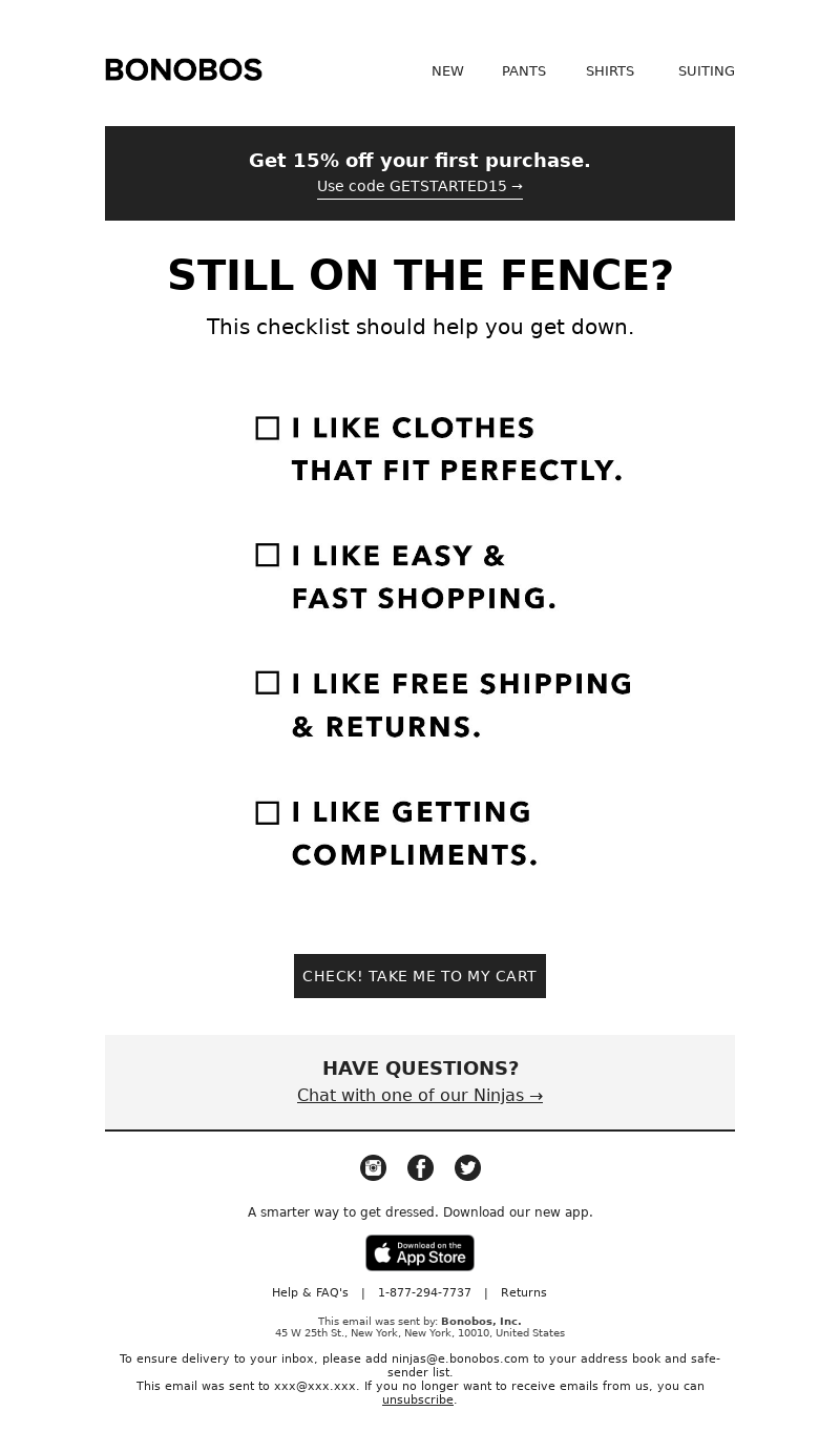email example that includes a discount