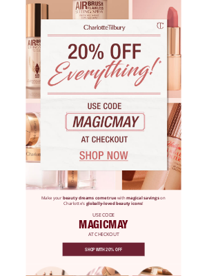 Charlotte Tilbury Beauty - 20% OFF EVERYTHING! Starts NOW! ⚡️