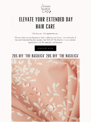 SHHHOWERCAP - Customer Appreciation! ✉️ 20% Off 'The Basilica' 🚿