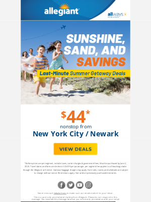 Book Now: Nonstop Summer Deals from $44