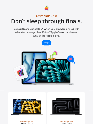 Apple - ⏳ Last chance to get a gift card up to $150.