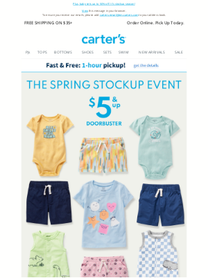 Carter's - Your $5+ ticket to spring stockup styles 🎟