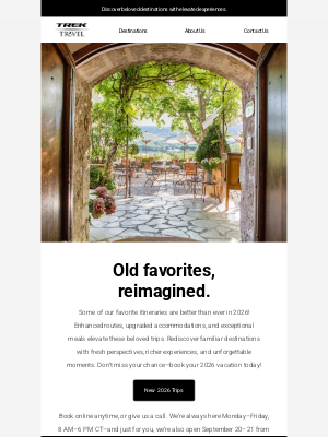 Trek Travel - Familiar destinations with a fresh spin 🌿