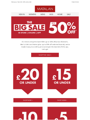 Matalan (United Kingdom) - The Sale that gets your budget 🙌🚨