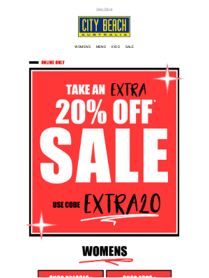 City Beach Australia - Extra 20% OFF* Sale Continues! 🤩