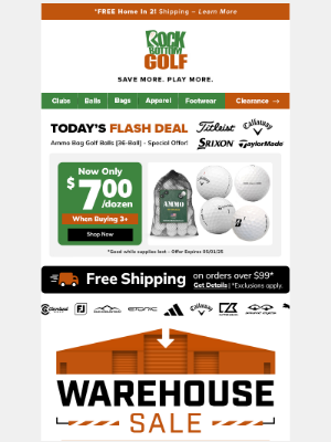 Rock Bottom Golf - ➡ $300 OFF TaylorMade! 🚚📦 WAREHOUSE SALE DEALS + Orders $99+ Ship FREE!