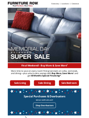 Furniture Row - Your room refresh can’t wait—60 Months Special Financing*
