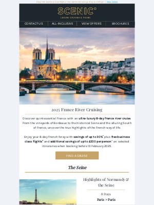 Scenic (United Kingdom) - Save up to 30% on an ultra-luxury France river cruise