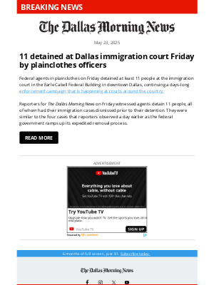 The Dallas Morning News - Plainclothes officers detain 11 at Dallas immigration court
