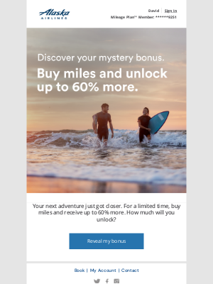 Alaska Airlines - Unlock your miles bonus today