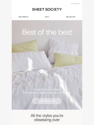 Sheet Society (Australia) - Bestsellers, front and centre