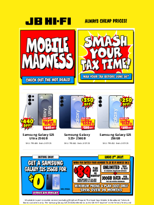 JB Hi Fi Group (Australia) - $440 Off Samsung S25 Ultra, Mobile Madness On Now!
