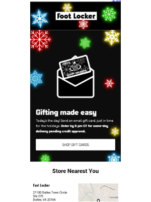 Show nearby brick-and-mortar stores as an alternative to a gift card