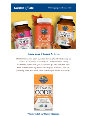 Garden of Life - Do You Know Your Vitamin A, B, Cs? 🔠