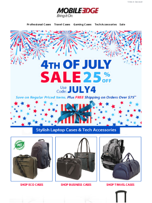 Mobile Edge - 4th of July Sale