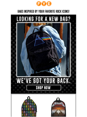 f.y.e. - ROCK out with these new music-themed backpacks!  🎸