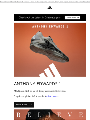 Adidas USA - Anthony Edwards 1 Metal ipsum