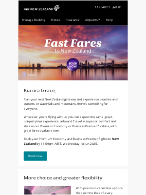 Air New Zealand - Fast fares to New Zealand  ✈
