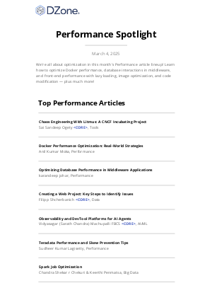 DZone - Optimization, anyone?